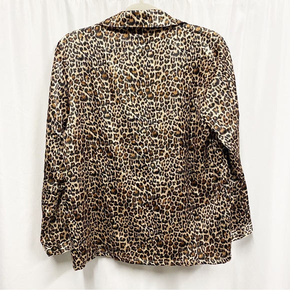 Alexander Del Rossa Satin Leopard Print Pajama Set NWT - Picture 5 of 11